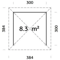Palmako Holz-Pavillon Bianca 8,3 M² Set 2 Tansparent Tauchgrundiert -Doppler Verkäufe 2024 4743142004814 4980 VM 02