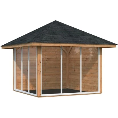 Palmako Holz-Pavillon Bianca 8,3 M² Set 4 Braun Tauchgrundiert 3 Palmako Holz-Pavillon Bianca 8,3 M² Set 4 Braun Tauchgrundiert
