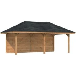 Palmako Holz-Pavillon Bianca 16,6 M² Set 1 Braun Tauchgrundiert