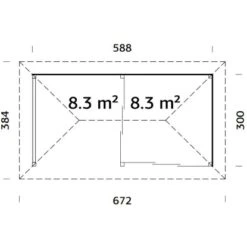 Palmako Holz-Pavillon Bianca 16,6 M² Set 4 Tansparent Tauchgrundiert -Doppler Verkäufe 2024 4743142005200 4980 VM 02