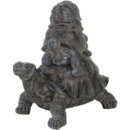 Deko-Figur Schildkröte Mit Kindern 24 Cm 3 Deko-Figur Schildkröte Mit Kindern 24 Cm
