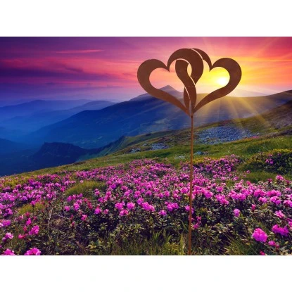 Ferrum Art Design Gartenstecker Doppelherz 123 Cm Edelrost 3 Ferrum Art Design Gartenstecker Doppelherz 123 Cm Edelrost