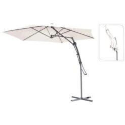 Ampelschirm Ø 380 Cm Cremefarben Mit Hebelmechanik