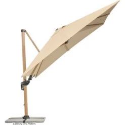 Schneider Ampelschirm Rhodos Twist Woody Natur 300 Cm X 300 Cm -Doppler Verkäufe 2024 609397 2630 03