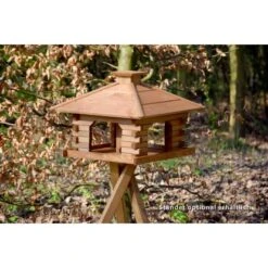 Rustikales XL-Vogelfutterhaus Im Blockhaus-Stil Mit Dekorativem Holzdach -Doppler Verkäufe 2024 637 vogelhausfutterhaus 03
