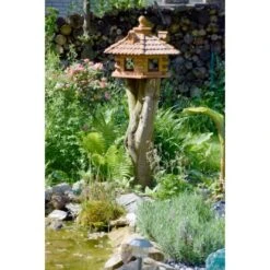 Rustikales XXL-Vogelfutterhaus Im Blockhaus-Stil Mit Dekorativem Holzschindeldac -Doppler Verkäufe 2024 637 vogelhausfutterhaus 04 1