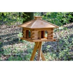 Rustikales XL-Vogelfutterhaus Im Blockhaus-Stil Mit Dekorativem Holzdach -Doppler Verkäufe 2024 637 vogelhausfutterhaus 04