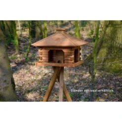 Rustikales XL-Vogelfutterhaus Im Blockhaus-Stil Mit Dekorativem Holzdach -Doppler Verkäufe 2024 637 vogelhausfutterhaus 05
