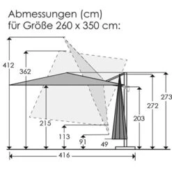 Schneider Schirme Ampelschirm 260 Cm X 416 Cm Natur Mit Kurbelmechanik -Doppler Verkäufe 2024 651817 2630 VM 14