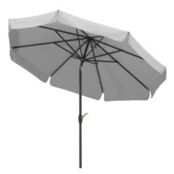 Schneider Schirme Marktschirm Ø 270 Cm Silbergrau Mit Kurbelmechanik