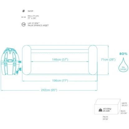 Bestway Lay-Z-Spa Palm Springs AirJet Rund 196 Cm X 71 Cm 4 Bestway Lay-Z-Spa Palm Springs AirJet Rund 196 Cm X 71 Cm – Bild 2