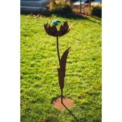 Ferrum Art Design Deko-Glasblume Sybille 104 Cm Edelrost -Doppler Verkäufe 2024 737993 3464 2
