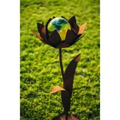 Ferrum Art Design Deko-Glasblume Sybille 104 Cm Edelrost -Doppler Verkäufe 2024 737993 3464 3
