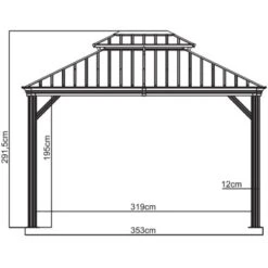 Sojag Aluminium Pavillon Messina 10 X 12 Anthrazit 298 Cm X 363 Cm X 291 Cm -Doppler Verkäufe 2024 741 sj03100 messina10x12 9