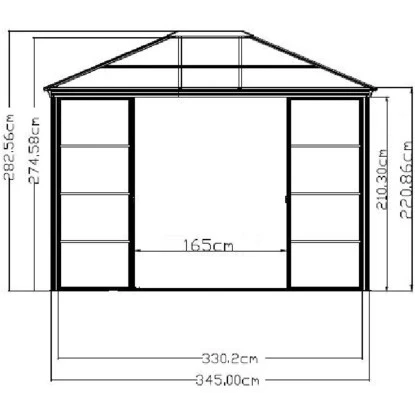 Sojag Aluminium Pavillon Castel 10 X 12 Bronze 298 Cm X 362 Cm X 283 Cm 12 Sojag Aluminium Pavillon Castel 10 X 12 Bronze 298 Cm X 362 Cm X 283 Cm – Bild 10