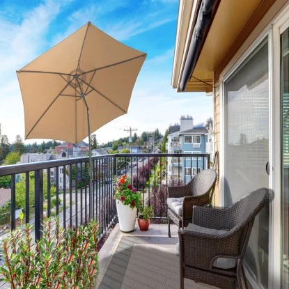 Gartenfreude Marktschirm Ø 200 Cm Taupe Mit Kurbelmechanik 4 Gartenfreude Marktschirm Ø 200 Cm Taupe Mit Kurbelmechanik – Bild 2