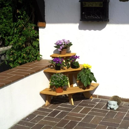 Blumentreppe Eckelement 3-stufig Honigbraun 7 Blumentreppe Eckelement 3-stufig Honigbraun – Bild 5