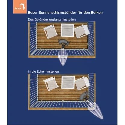 Baser Sonnenschirmständer Für Balkon 20 Kg Dunkelbraun 5 Baser Sonnenschirmständer Für Balkon 20 Kg Dunkelbraun – Bild 3