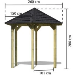 Karibu Pavillon Alicante Set Kdi Mit Schindeln Schwarz 235 Cm X 208 Cm X 280 Cm -Doppler Verkäufe 2024 806161 3739 02