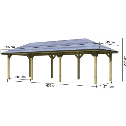 Karibu Pavillon Bever 5 Kdi Mit Verlängerung 639 Cm X 289 Cm X 296 Cm 4 Karibu Pavillon Bever 5 Kdi Mit Verlängerung 639 Cm X 289 Cm X 296 Cm – Bild 2