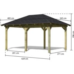 Karibu Pavillon Bever 4 Set Kdi Mit Schindeln Schwarz 429 Cm X 289 Cm X 296 Cm -Doppler Verkäufe 2024 806169 3739 02