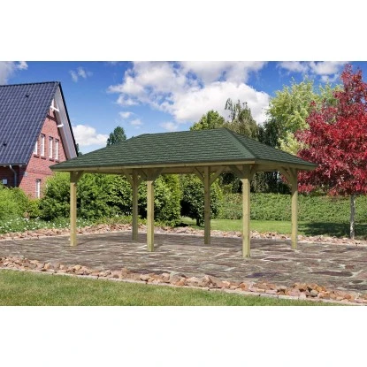 Karibu Pavillon Varberg 2 Set Kdi Mit Schindeln Grün 517,5 Cm X 264,5 Cm X290 Cm 4 Karibu Pavillon Varberg 2 Set Kdi Mit Schindeln Grün 517,5 Cm X 264,5 Cm X290 Cm – Bild 2