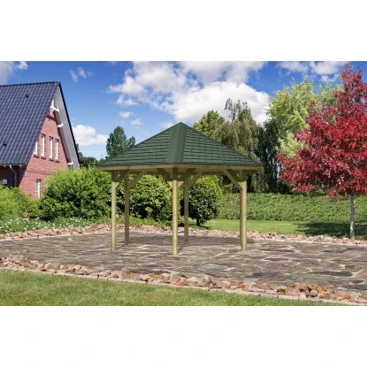 Karibu Pavillon Akerhus Set Kdi Mit Schindeln Grün 370 Cm X 324 Cm X 315 Cm 4 Karibu Pavillon Akerhus Set Kdi Mit Schindeln Grün 370 Cm X 324 Cm X 315 Cm – Bild 2