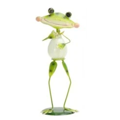 Deko-Figur Metall-Frosch Stehend 34 Cm