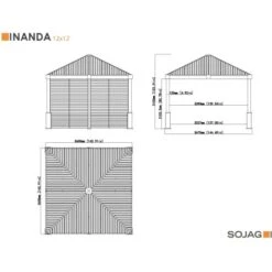 Sojag Aluminium Pavillon Nanda Champagner 363 Cm X 363 Cm Inkl. Seitenwand -Doppler Verkäufe 2024 8153652 1741 04