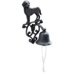 Türglocke Hund Zur Wandmontage Aus Gusseisen In Schwarz 24,5 Cm