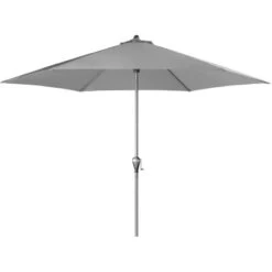 Doppler Marktschirm Ø 210 Cm Hellgrau Mit Kurbelmechanik