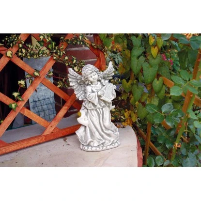 Grabdekoration Engel Mit Harfe Weiß 4 Grabdekoration Engel Mit Harfe Weiß – Bild 2