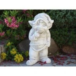 Gartensteinfigur Wichtel HxBxT: 40 Cm X 13 Cm X 19 Cm