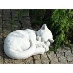 Gartensteinfigur Katze Schlafend HxBxT: 17 Cm X 39 Cm X 29 Cm