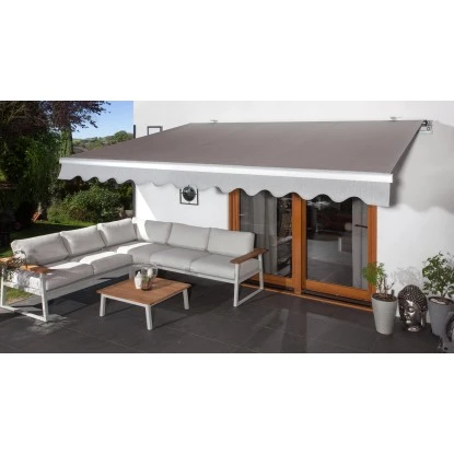 Wismar Gelenkarmmarkise Silber M. Kurbelbed. 300 X 200 Cm Stoff Uni Hellgrau 6 Wismar Gelenkarmmarkise Silber M. Kurbelbed. 300 X 200 Cm Stoff Uni Hellgrau – Bild 4