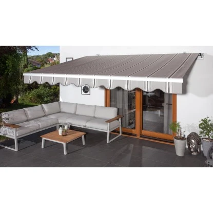 Wismar Gelenkarmmarkise Silber M. Kurbelbed. 300 X 200 Cm Stoff Grau-Schwarz 6 Wismar Gelenkarmmarkise Silber M. Kurbelbed. 300 X 200 Cm Stoff Grau-Schwarz – Bild 4