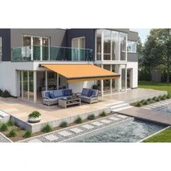 Wismar Teilhülsenmarkise Anthrazit M. Kurbelbed. 250 X 150 Cm Stoff Gelb-Orange -Doppler Verkäufe 2024 911629 2354 3