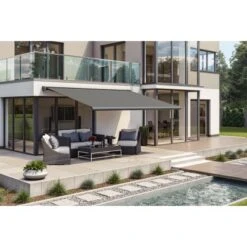 Wismar Kassettenmarkise Anthrazit Mit E-Motor 450 X 150 Cm Stoff Dunkelgrau -Doppler Verkäufe 2024 915196 2354 3