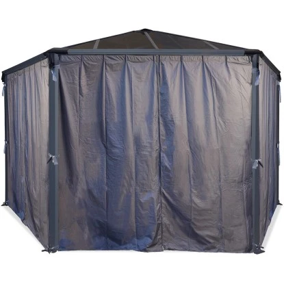 Palram - CanopiaVorhangset Für Roma/ Milano Pavillon Sechseckig Anthrazit 4 Palram - CanopiaVorhangset Für Roma/ Milano Pavillon Sechseckig Anthrazit – Bild 2