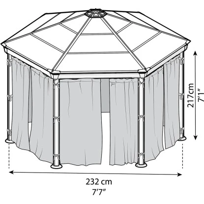 Palram - CanopiaVorhangset Für Roma/ Milano Pavillon Sechseckig Anthrazit 5 Palram - CanopiaVorhangset Für Roma/ Milano Pavillon Sechseckig Anthrazit – Bild 3