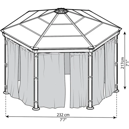 Palram - CanopiaInseketenschutz Für Roma/ Milano Pavillon Sechseckig Anthrazit 4 Palram - CanopiaInseketenschutz Für Roma/ Milano Pavillon Sechseckig Anthrazit – Bild 2