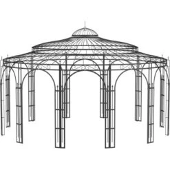 Eleo Pavillon Toskana 340 Cm X Ø 550 Cm Pulverbeschichtet Schwarz