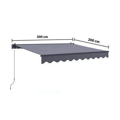 Gelenkarmmarkise Aventura 3x2m Anthrazit 11 Gelenkarmmarkise Aventura 3x2m Anthrazit – Bild 9