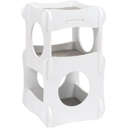 Vesper Condo 3-stöckiger Retro-Lounge-Turm Weiß 3 Vesper Condo 3-stöckiger Retro-Lounge-Turm Weiß