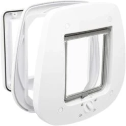 Trixie 4-Wege Freilauftür Für Glastüren 27 Cm X 26 Cm Weiß