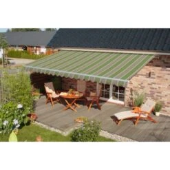 Spettmann Gelenkarmmarkise Star Klassik B 450 Cm X T 250 Cm Beige-Grün Gestreift -Doppler Verkäufe 2024 DESSIN 1474 mit Terrasse 2 3