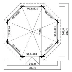 Lasita Maja Pavillion Jamaica Gletschergrün 347 Cm X 347 Cm -Doppler Verkäufe 2024 amaica 442400007 Grundriss