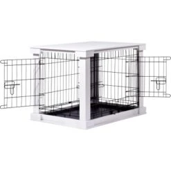 Hundebox Indoor Mit Tischoberfläche 83 X 55 X 59 Cm Weiß -Doppler Verkäufe 2024 hundekaefighundezwinger 05