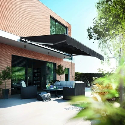 Gelenkarmmarkise Aventura 3x2m Anthrazit 4 Gelenkarmmarkise Aventura 3x2m Anthrazit – Bild 2