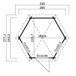 Lasita Maja Pavillion Inverness 44 Natur 280 Cm X 242 Cm -Doppler Verkäufe 2024 rness 44 4416002 Grundriss